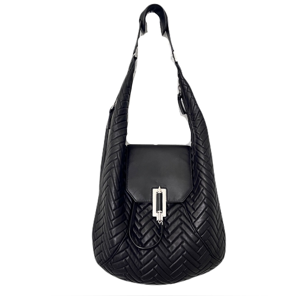 Mackage Black Quilted Leather Hobo Shoulder Bag